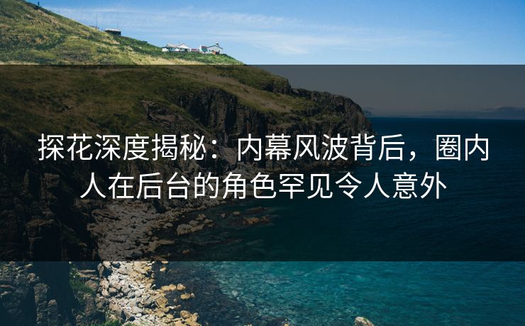 探花深度揭秘：内幕风波背后，圈内人在后台的角色罕见令人意外