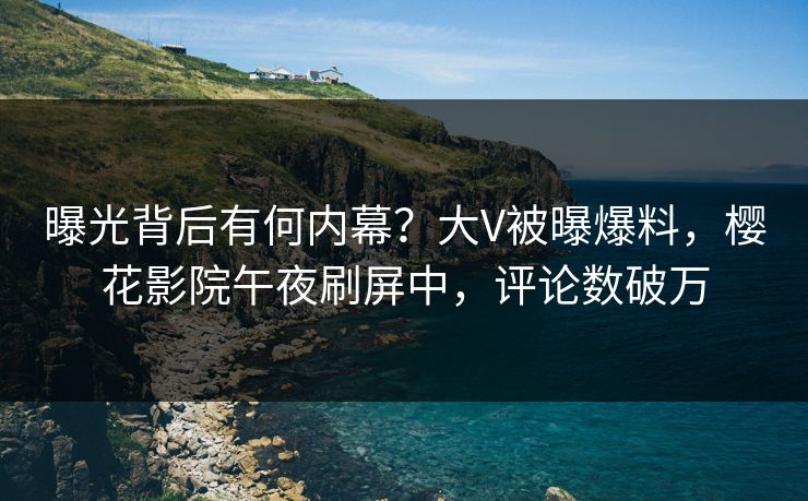 曝光背后有何内幕？大V被曝爆料，樱花影院午夜刷屏中，评论数破万