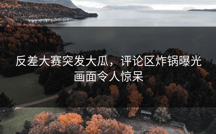 反差大赛突发大瓜，评论区炸锅曝光画面令人惊呆